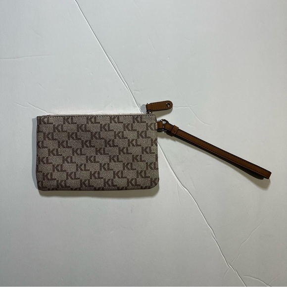 Karl Lagerfeld Wristlet Brown Tan Faux Leather - Picture 4 of 6